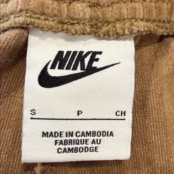 Nike Tan Wide Leg Activewear Loungewear Sporty Ribbed Cotton Blend Fabric Size S - Picture 9 of 14